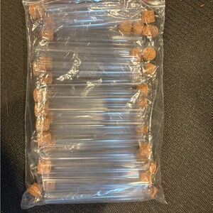 Clear Plastic Vials with Cork Stoppers